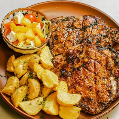 Pollo parrillado al mole